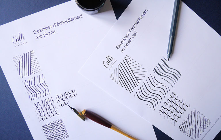Exercices d'échauffement pour calligraphie et brush lettering